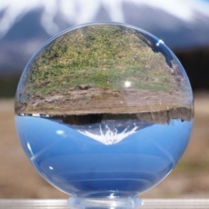水晶玉 右水晶<br>／最高級透明無垢天然水晶丸玉3A<br> 34.6mm (34602)