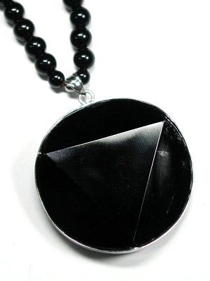 黒水晶モリオンネックレス 六芒星(現品1) 46mm (*10)