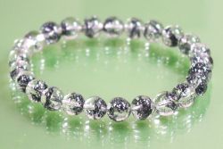スティブナイトインクォーツ<br>ブレスレット3A++<br> 7.5mm 内寸16cm (1)<br> <font color=blue>鑑別書付(MM427)</font>