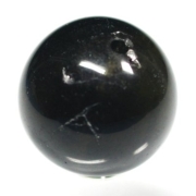 天然チベット黒水晶モリオン<br> ビーズ 17.1mm (39)
