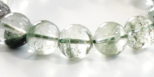 ガーデンファントム水晶ブレスレット(10)11.5mm 内寸15.5cm