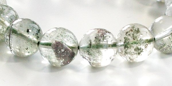 ガーデンファントム水晶ブレスレット(10)11.5mm 内寸15.5cm