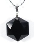 <b>黒水晶モリオン</b><br>六芒星枠無<br>ペンダント24mm(171)