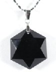 <b>黒水晶モリオン</b><br>六芒星枠無<br>ペンダント24mm(175)