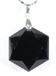 <b>黒水晶モリオン</b><br>六芒星枠無<br>ペンダント26.5mm(180)