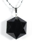 <b>黒水晶モリオン</b><br>六芒星枠無<br>ペンダント23.5mm(183)