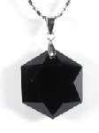 <b>黒水晶モリオン</b><br>六芒星枠無<br>ペンダント23.5mm(186)