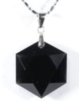 <b>黒水晶モリオン</b><br>六芒星枠無<br>ペンダント23.5mm(160)