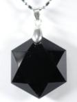 <b>黒水晶モリオン</b><br>六芒星枠無<br>ペンダント26.5mm(161)