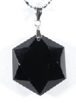 <b>黒水晶モリオン</b><br>六芒星枠無<br>ペンダント25.5mm(169)