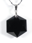 <b>黒水晶モリオン</b><br>六芒星枠無<br>ペンダント23.5mm(188)
